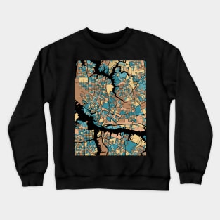 Norfolk Map Pattern in Mid Century Pastel Crewneck Sweatshirt